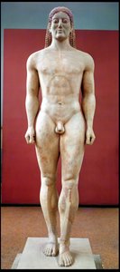 Anavysos Kouros、クロイソスの墓碑c.530-520 BC（大理石）